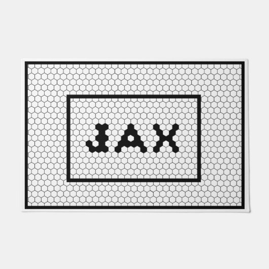 Jacksonville Florida Black and White Tile Fußmatte (Vorderseite)