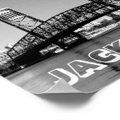 Jacksonville Florida Bridge Schwarz-Weiß-Foto Poster (Ecke)