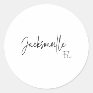 Jacksonville Florida Ca Retro Runder Aufkleber