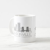 Jacksonville, Florida| City Stylized Skyline Kaffeetasse (Vorderseite Links)