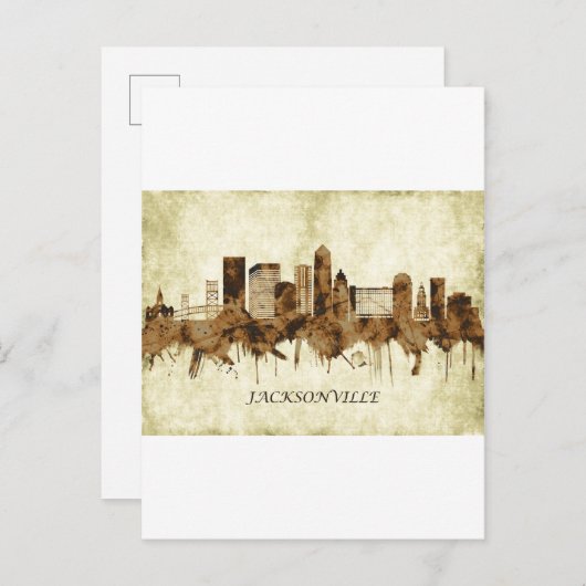 Jacksonville Florida Cityscape Einladungspostkarte (Vorne/Hinten)
