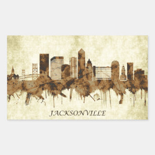 Jacksonville Florida Cityscape Rechteckiger Aufkleber