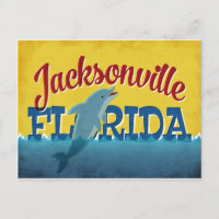 Jacksonville Florida Dolphin Retro Vintage Reise