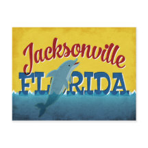 Jacksonville Florida Dolphin Retro Vintage Reise
