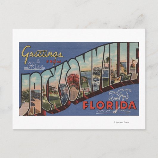 Jacksonville, Florida - Große Buchstabenszenen 2 Postkarte (Vorderseite)