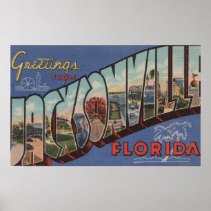 Jacksonville, Florida - Große Buchstabenszenen Poster