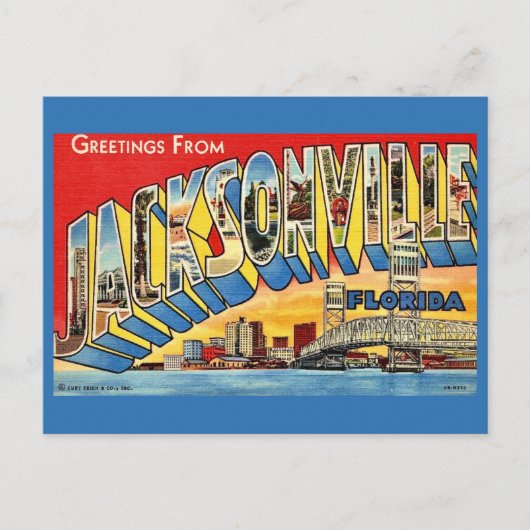 Jacksonville Florida Grüße Postkarte (Vorderseite)