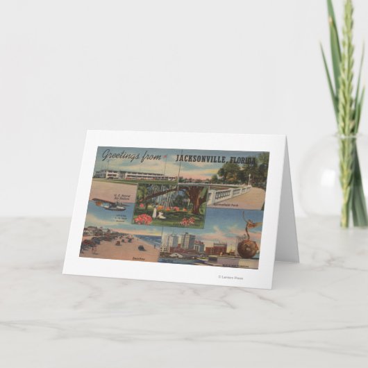 Jacksonville, Florida - Grüße von Karte (Vorderseite)
