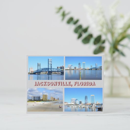 Jacksonville, Florida Holiday Postcard Feiertagspostkarte (Stehend Vorderseite)