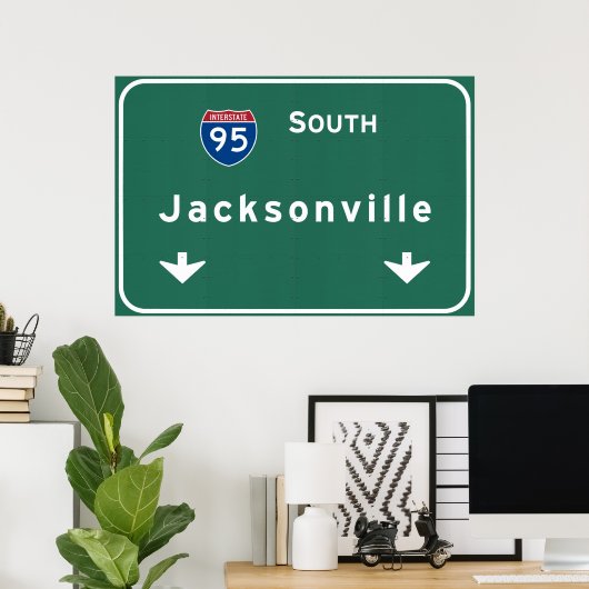 Jacksonville Florida Interstate Highway Freeway: Poster (Heimbüro)