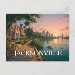 Jacksonville Florida Küstenflussufer Reise  Postkarte