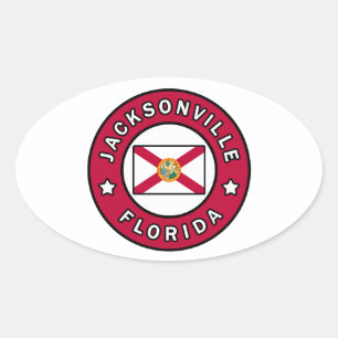 Jacksonville Florida Ovaler Aufkleber