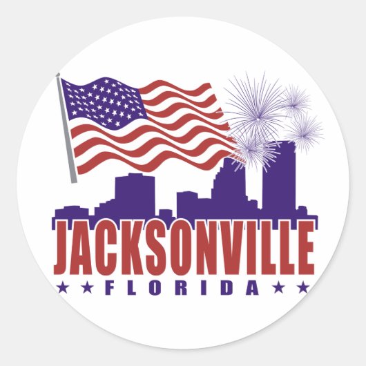 Jacksonville Florida Patriotic Sticker (Vorderseite)