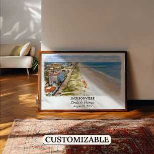 Jacksonville Florida Poster, Aquarell, Maßgeschnei Poster