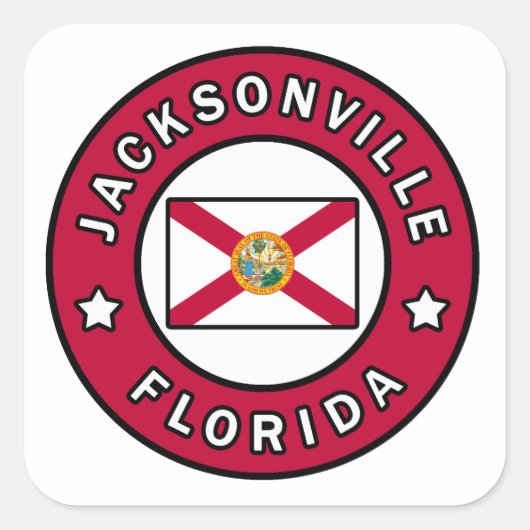 Jacksonville Florida Quadratischer Aufkleber (Vorderseite)