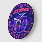 Jacksonville Florida Riverfront  Große Wanduhr (Winkel)