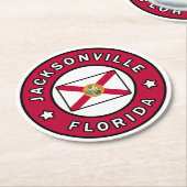Jacksonville Florida Runder Pappuntersetzer (Angewinkelt)