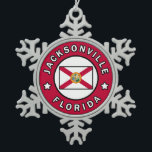 Jacksonville Florida Schneeflocken Zinn-Ornament<br><div class="desc">Jacksonville Florida</div>