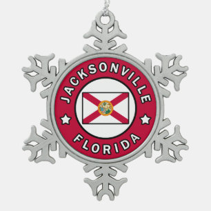 Jacksonville Florida Schneeflocken Zinn-Ornament