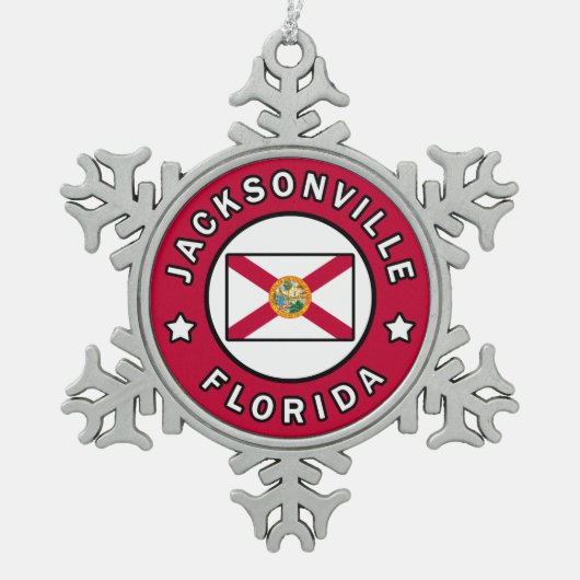 Jacksonville Florida Schneeflocken Zinn-Ornament (Vorderseite)