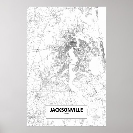 Jacksonville, Florida (schwarz auf weiß) Poster (Vorne)