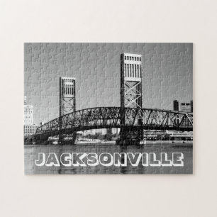 Jacksonville Florida Schwarz-Weiß-Brücke Foto Puzzle