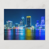 Jacksonville Florida Skyline am Fluss Postkarte (Vorderseite)