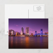 Jacksonville Florida Skyline bei Nacht Postkarte (Vorne/Hinten)