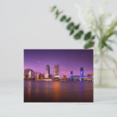 Jacksonville Florida Skyline bei Nacht Postkarte (Stehend Vorderseite)