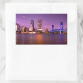 Jacksonville Florida Skyline bei Nacht Rechteckiger Aufkleber (Tasche)