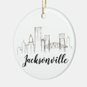 Jacksonville Florida Skyline Illustration Art Keramik Ornament (Links)