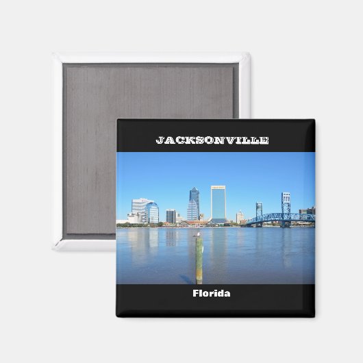 Jacksonville, Florida Skyline Magnet (Vorderseite/Rückseite)