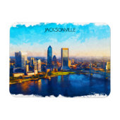 Jacksonville Florida Skyline Panorama View Magnet (Horizontal)