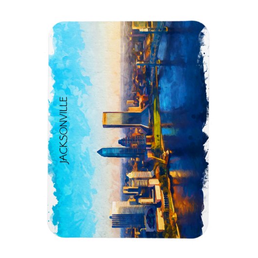 Jacksonville Florida Skyline Panorama View Magnet (Vertikal)