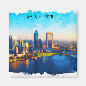 Jacksonville Florida Skyline Panorama View Magnet (Vorne)