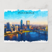 Jacksonville Florida Skyline Panorama View Postkarte (Vorderseite)