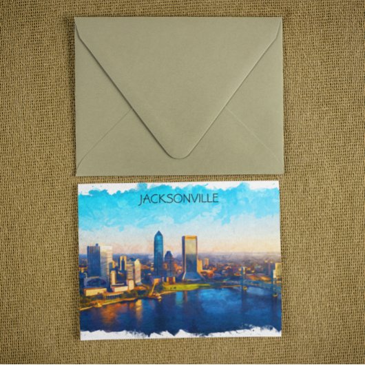 Jacksonville Florida Skyline Panorama View Postkarte