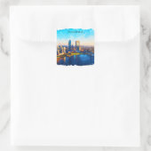 Jacksonville Florida Skyline Panorama View Quadratischer Aufkleber (Tasche)