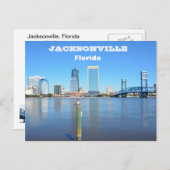 Jacksonville, Florida Skyline Postcard Postkarte (Vorne/Hinten)