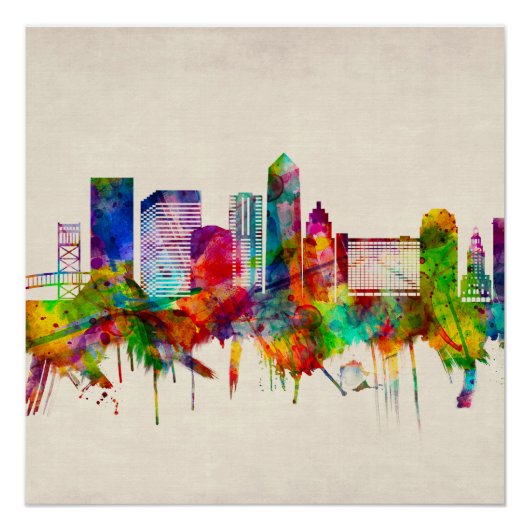 Jacksonville Florida Skyline Poster (Vorderseite)