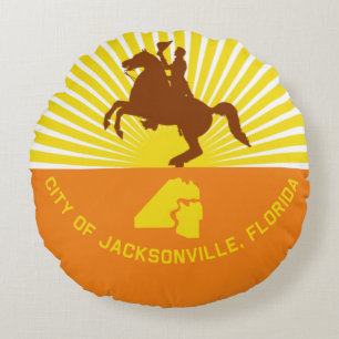 Jacksonville (Florida) Stadtflagge Rundes Kissen