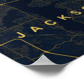 Jacksonville Florida Stilisierte Kartenprint Poster (Ecke)