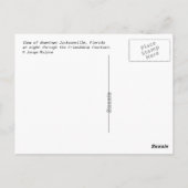 Jacksonville, Florida und der Freundschaftsbrunnen Postkarte (Rückseite)