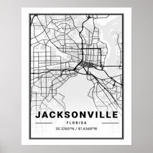 Jacksonville Florida USA Reiseplan Poster