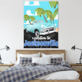Jacksonville, Florida, USA Vintage Reise Poster. Leinwanddruck (Insitu (Schlafzimmer))