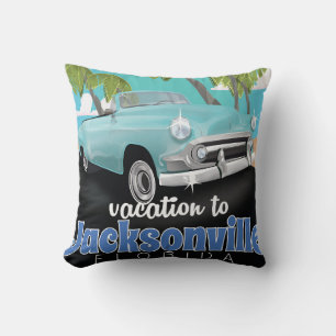 Jacksonville, Florida, USA Vintage-Reiseplakat. Kissen