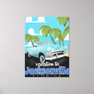 Jacksonville, Florida, USA Vintage-Reiseplakat. Leinwanddruck