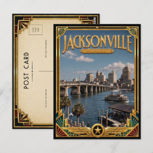 Jacksonville Florida Vintage Art Deco Golden Age Postkarte