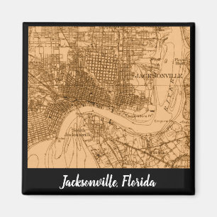 Jacksonville Florida Vintage Karte Magnet