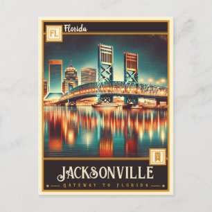 Jacksonville, Florida Vintage Postkarte